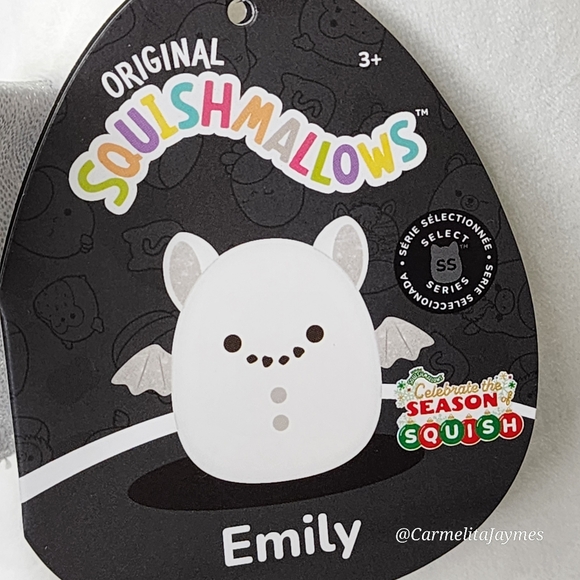 🖤 EMILY ❄️🦇 12" White Snow Bat Select Series Original Squishmallow ☆ NWT ☆ - Picture 3 of 9